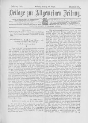 Allgemeine Zeitung Montag 28. August 1899