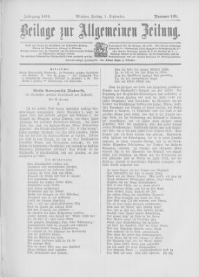 Allgemeine Zeitung Freitag 1. September 1899