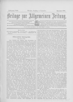 Allgemeine Zeitung Samstag 2. September 1899