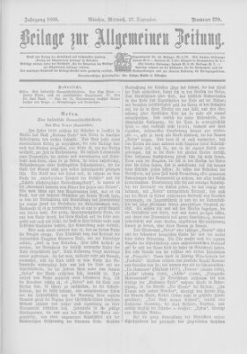 Allgemeine Zeitung Mittwoch 27. September 1899