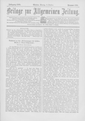 Allgemeine Zeitung Montag 9. Oktober 1899