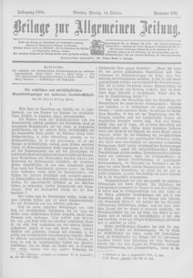 Allgemeine Zeitung Montag 16. Oktober 1899