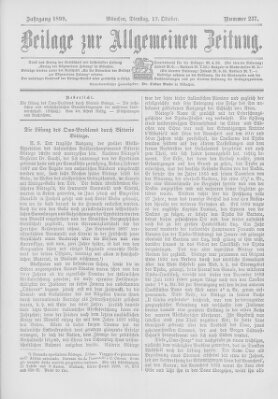 Allgemeine Zeitung Dienstag 17. Oktober 1899