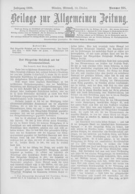 Allgemeine Zeitung Mittwoch 18. Oktober 1899