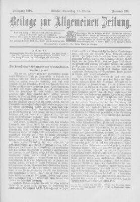 Allgemeine Zeitung Donnerstag 19. Oktober 1899