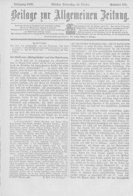 Allgemeine Zeitung Donnerstag 26. Oktober 1899