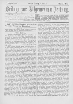 Allgemeine Zeitung Dienstag 31. Oktober 1899