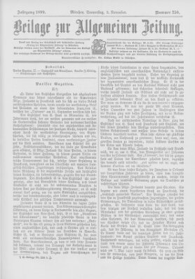 Allgemeine Zeitung Mittwoch 1. November 1899