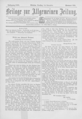 Allgemeine Zeitung Dienstag 14. November 1899