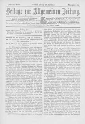 Allgemeine Zeitung Freitag 17. November 1899