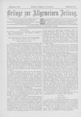 Allgemeine Zeitung Samstag 18. November 1899