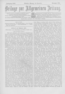 Allgemeine Zeitung Montag 20. November 1899