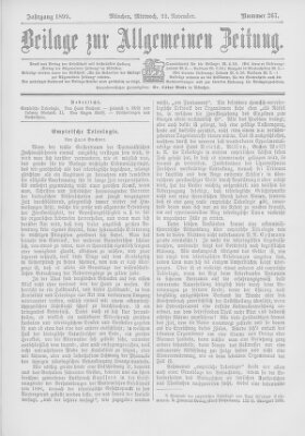 Allgemeine Zeitung Mittwoch 22. November 1899