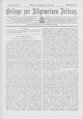 Allgemeine Zeitung Donnerstag 23. November 1899