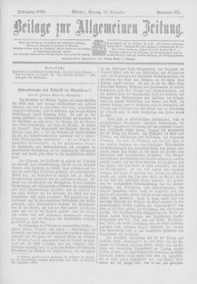 Allgemeine Zeitung Montag 27. November 1899