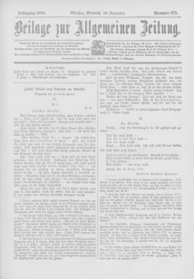 Allgemeine Zeitung Mittwoch 29. November 1899