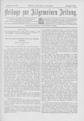 Allgemeine Zeitung Donnerstag 30. November 1899