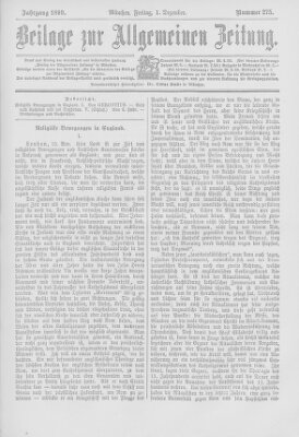 Allgemeine Zeitung Freitag 1. Dezember 1899