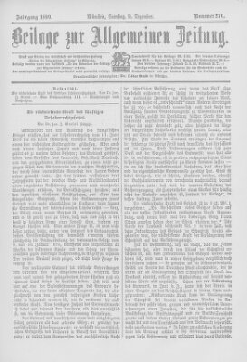 Allgemeine Zeitung Samstag 2. Dezember 1899