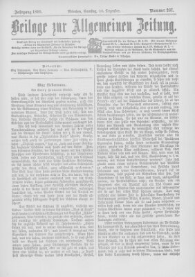 Allgemeine Zeitung Samstag 16. Dezember 1899