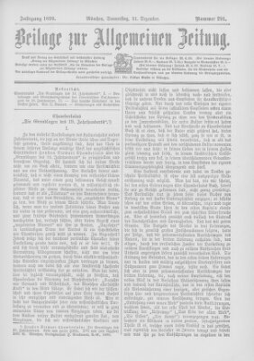 Allgemeine Zeitung Donnerstag 21. Dezember 1899