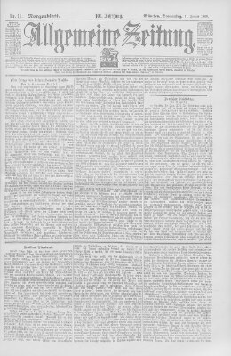 Allgemeine Zeitung Donnerstag 11. Januar 1900