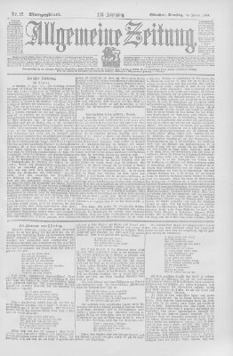 Allgemeine Zeitung Samstag 13. Januar 1900