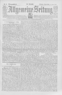 Allgemeine Zeitung Donnerstag 18. Januar 1900