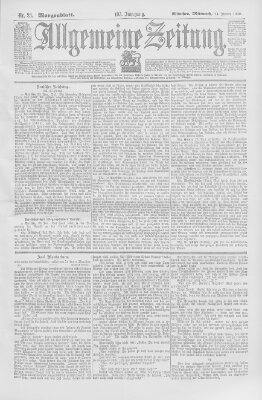 Allgemeine Zeitung Mittwoch 24. Januar 1900