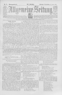 Allgemeine Zeitung Donnerstag 25. Januar 1900