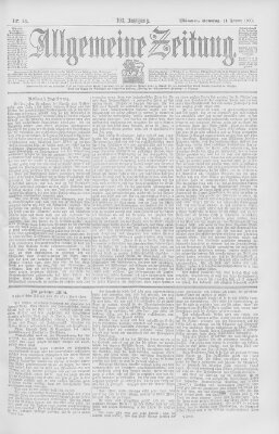 Allgemeine Zeitung Sonntag 11. Februar 1900