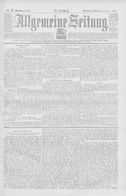 Allgemeine Zeitung Montag 12. Februar 1900