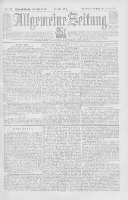 Allgemeine Zeitung Dienstag 13. Februar 1900