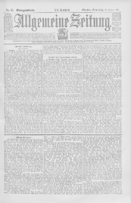 Allgemeine Zeitung Donnerstag 15. Februar 1900