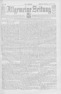 Allgemeine Zeitung Sonntag 18. Februar 1900