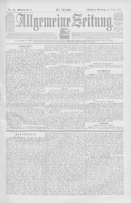 Allgemeine Zeitung Montag 19. Februar 1900