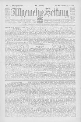 Allgemeine Zeitung Dienstag 3. April 1900