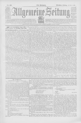 Allgemeine Zeitung Freitag 13. April 1900