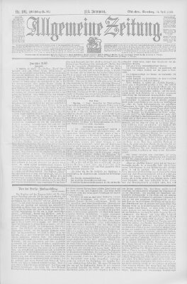 Allgemeine Zeitung Samstag 14. April 1900