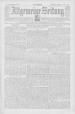 Allgemeine Zeitung Montag 23. April 1900