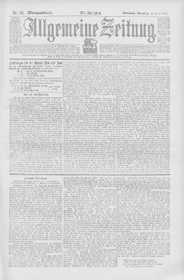 Allgemeine Zeitung Samstag 28. April 1900