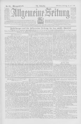 Allgemeine Zeitung Freitag 22. Juni 1900