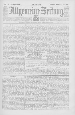 Allgemeine Zeitung Samstag 4. August 1900