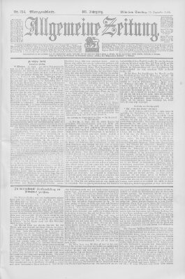 Allgemeine Zeitung Samstag 15. September 1900