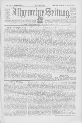 Allgemeine Zeitung Dienstag 25. September 1900