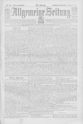 Allgemeine Zeitung Mittwoch 26. September 1900