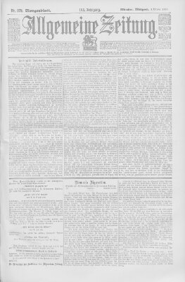 Allgemeine Zeitung Mittwoch 3. Oktober 1900