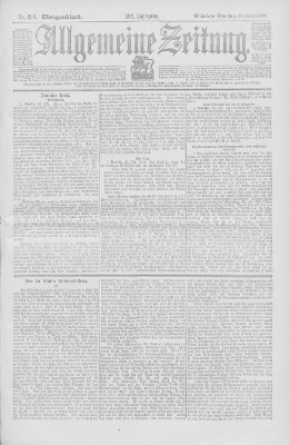 Allgemeine Zeitung Samstag 27. Oktober 1900