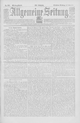 Allgemeine Zeitung Montag 29. Oktober 1900