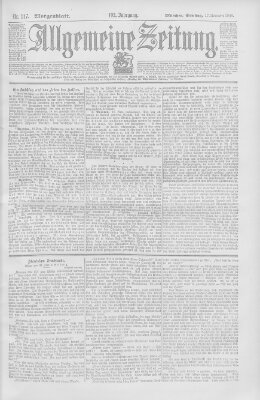 Allgemeine Zeitung Samstag 17. November 1900